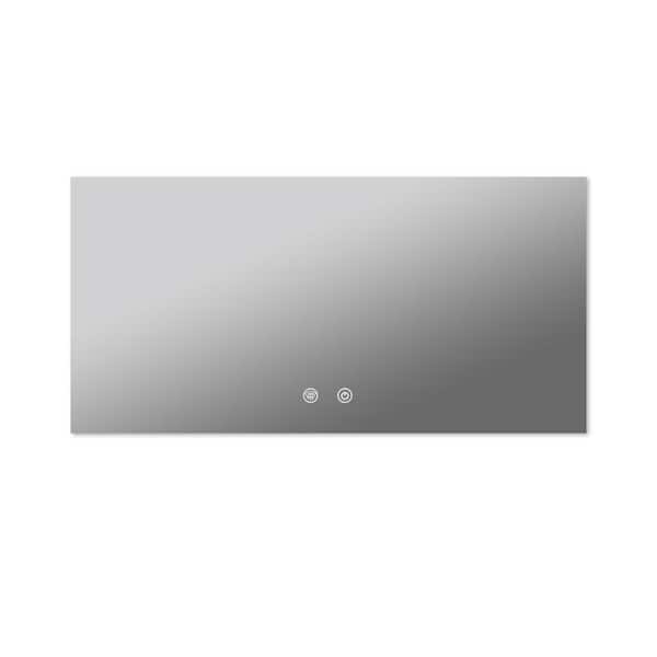 Unbranded Modern 60 in. W x 24 in. H Large Rectangular Frameless Wall Mounted Anti-Fog Bathroom Vanity Mirror