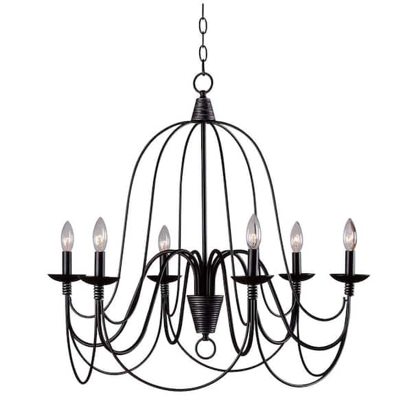 Kenroy Home Pannier 6-Light Oil Rubbed Bronze Candle Circle Chandelier