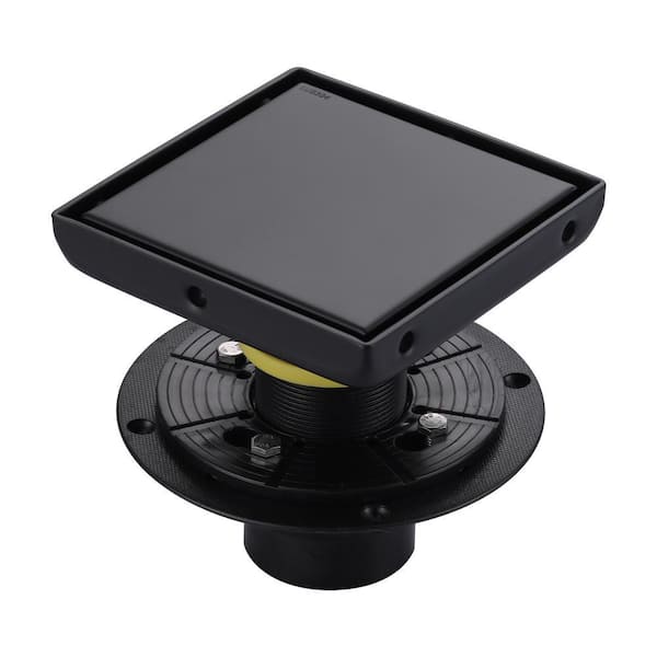 Square Hair Catchers and Strainers 3 in. x 5.9 in. X 5.9 Matte Black Stainless Steels Decorative Drain Cover
