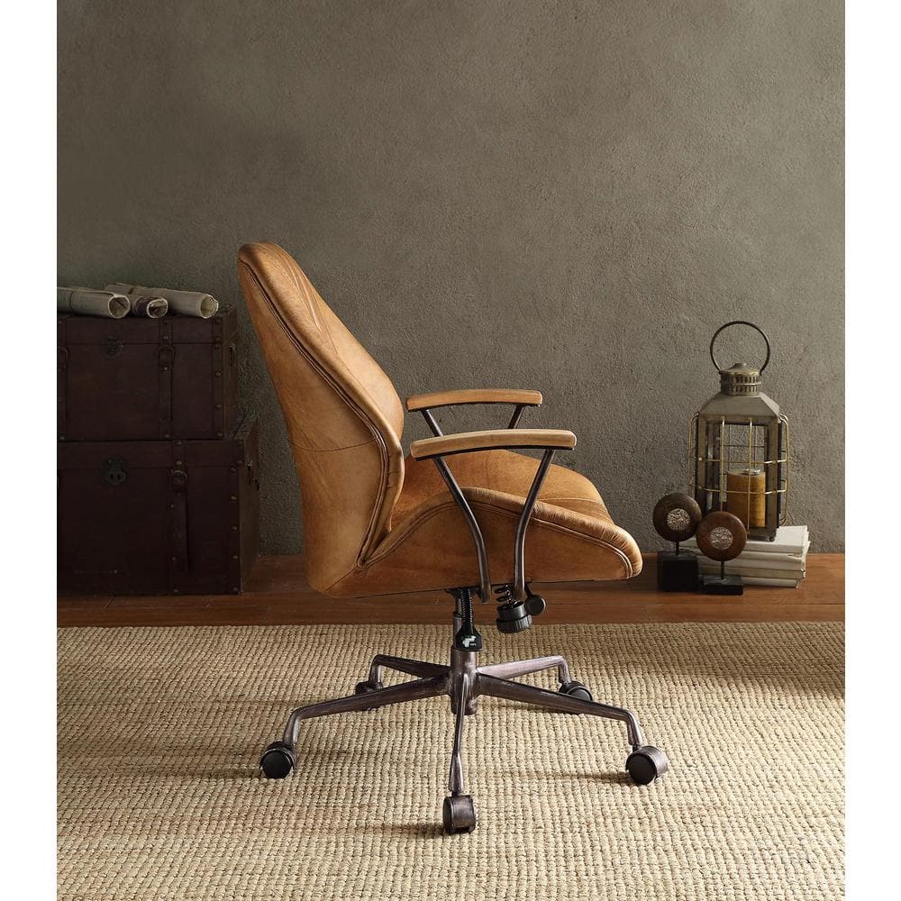 Hamilton 42'' Coffee Top Grain Leather Swivel Executive Chair