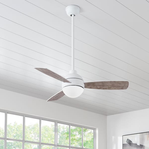 Home Decorators Collection Alisio 44 in LED White Ceiling Fan w//Light /& Remote