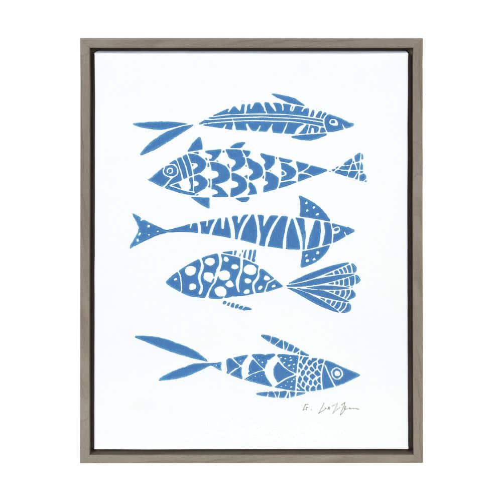 "Sylvie ""Fishes Blue"" by Giuliana Lazzerini Framed Canvas Wall Art" price history on PriceWatchPro