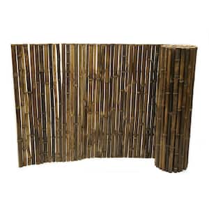 1 in. D x 3 ft. H x 8 ft. W Natural Black Bamboo Fencing Garden Screen Rolled Fence Panel