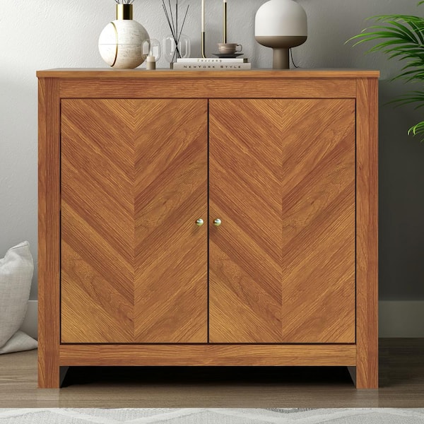 GALANO Zinnia Oak 30 in. 2-Doors Accent Storage Cabinet