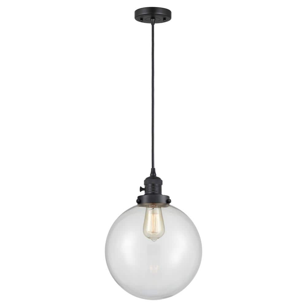 Beacon 60-Watt 1-Light Matte Black Standard Mini Pendant Light with Clear Glass Shade, No Bulbs Included price history on PriceWatchPro