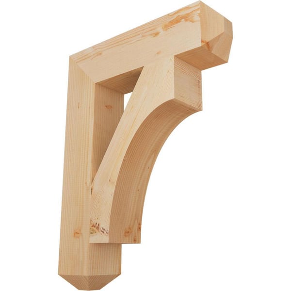 Ekena Millwork 5.5 in. x 34 in. x 26 in. Douglas Fir Westlake Craftsman Smooth Bracket