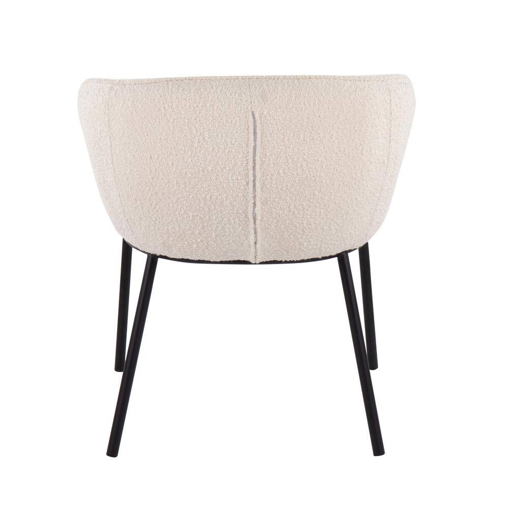 Ashland Black Metal and White Sherpa Upholstered Arm Chair
