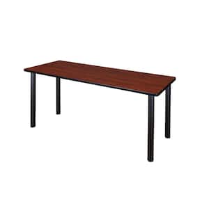Rumel 60 in. W Cherry and Black Wood and Metal Computer Desk Training Table