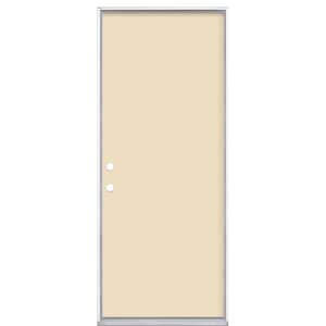 32 in. x 80 in. Flush Right-Hand Inswing Golden Haystack Painted Steel Prehung Front Exterior Door No Brickmold