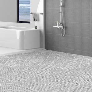 Interlocking Drainage Mat Floor Tiles Rubber Interlocking Gym Flooring Tiles 12 x 12 x 0.6 in. (55 sq. ft., 55 Pcs Gray)
