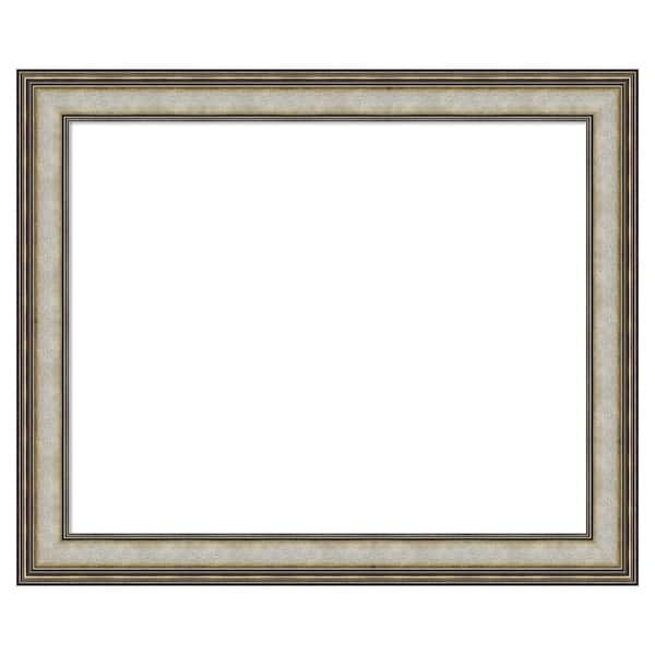Amanti Art Mezzanine Antique Silver 35 in. x 29 in. Wood Framed Dry Erase Magnetic Memo Board