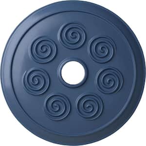 25-1/4" x 4" ID x 2" Spiral Urethane Ceiling Medallion (Fits Canopies up to 4"), Hand-Painted Americana