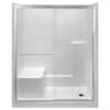 Ella Duo 55 in. x 70 in. Framed Sliding Shower Door in Brushed Nickel ...