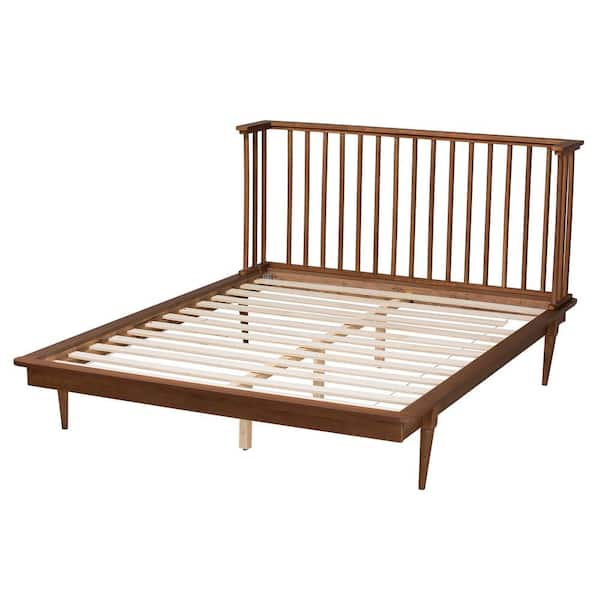 Baxton Studio Flint Brown Wood Frame Queen Platform Bed 236 12782