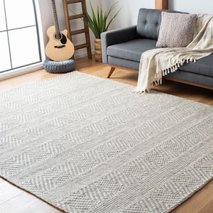 Marbella Beige/Light Gray 8 ft. x 10 ft. Chevron Striped Area Rug