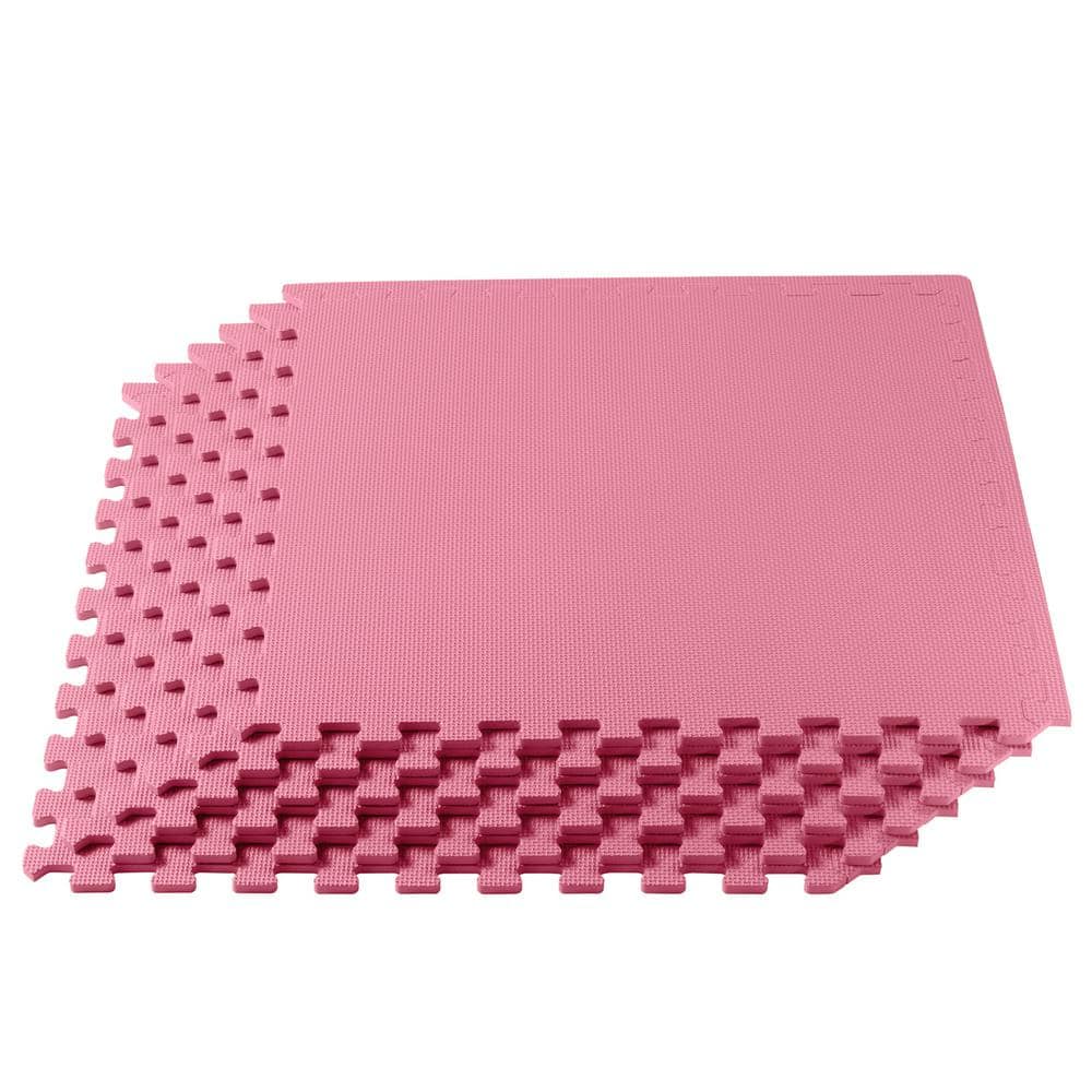 Pink 24 in. W x 24 in. L x 1/2 in.Thick Multipurpose EVA Foam Exercise/Gym Tiles (12 Tiles/Pack) (48 sq. ft.) price history on PriceWatchPro