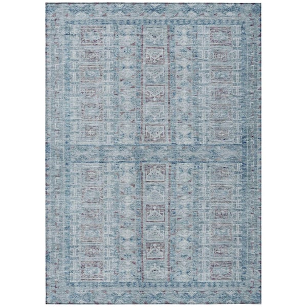 Addison Rugs Chantille Machine Washable Indoor/Outdoor Abstract ACN2173 Blue 9 ft. x 12 ft. Area Rug