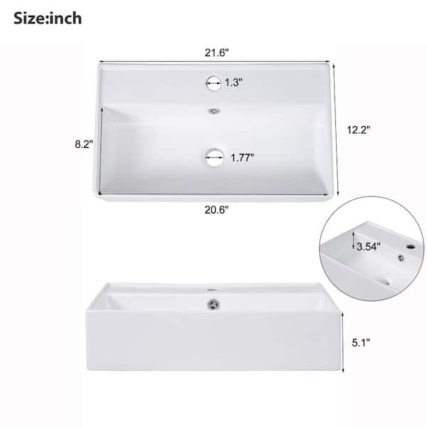 Polibi 21.6 in. W Single Sink Freestanding Bath Vanity in White