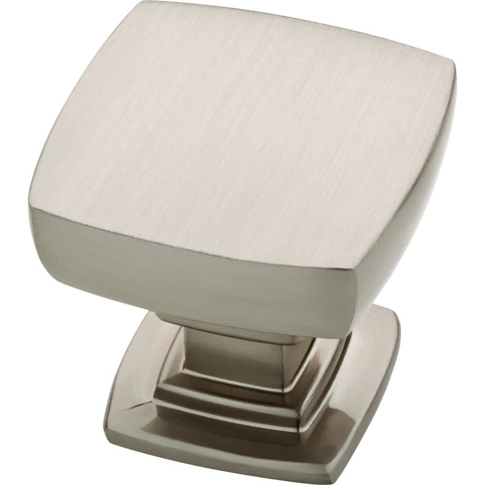 Brushed Nickel Square Cabinet Knob with Mounting Hardware