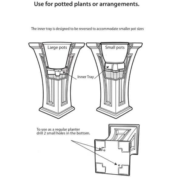 Tall Black Self-Watering Outdoor Planter Set