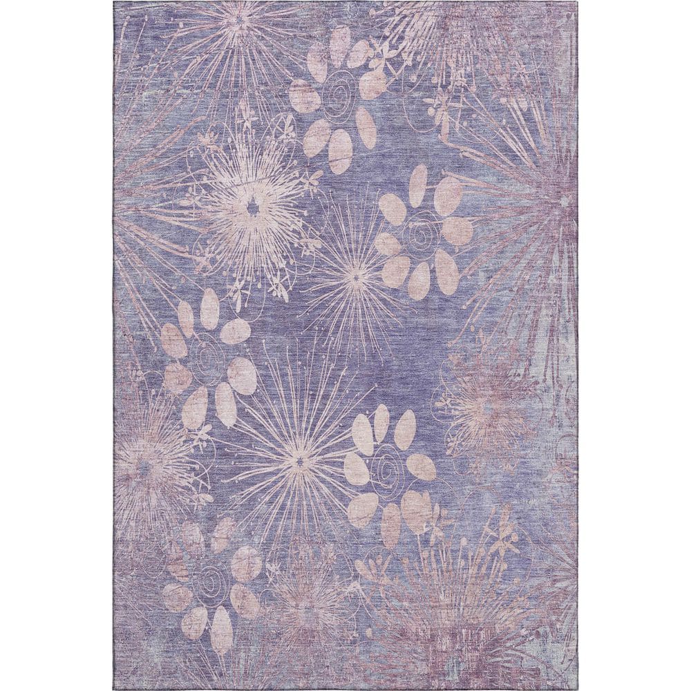 Mayfield Premium Machine Washable Abstract AMF2225 Purple 8 ft. x 10 ft. Area Rug price history on PriceWatchPro