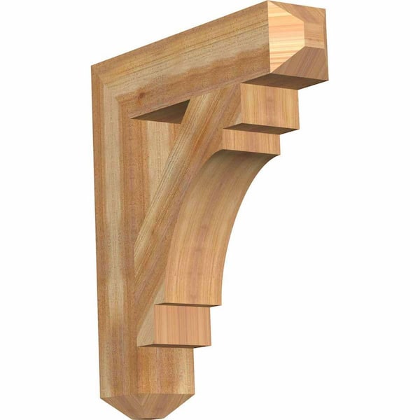 Ekena Millwork 6 in. x 32 in. x 28 in. Western Red Cedar Merced Craftsman Rough Sawn Bracket