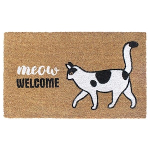 White Meow Welcome 18 in. x 30 in. Doormat