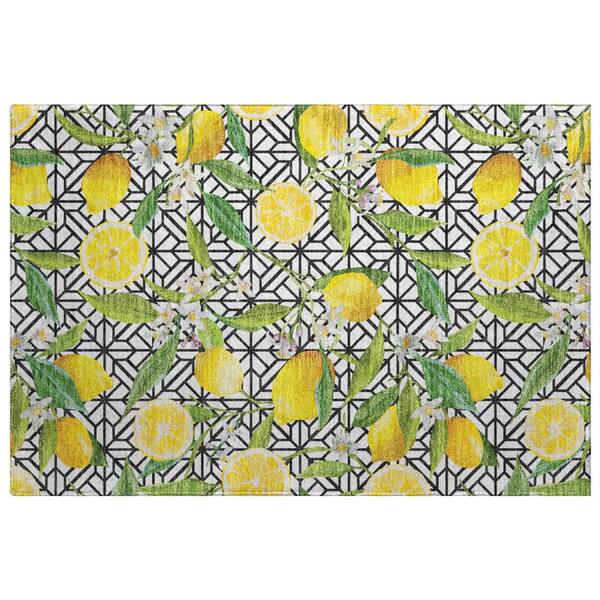 Dream Shag Premium Machine Washable Abstract ADS160 Yellow 3 ft. x 4 ft. Area Rug