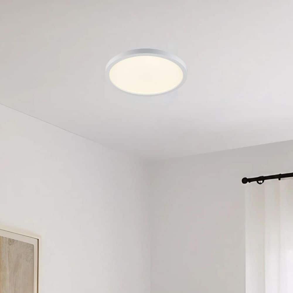 Conway 11 in. White Integrated LED Miniature Disk Flush Mount Ceiling Light Fixture with Frosted Acrylic Shade price history on PriceWatchPro
