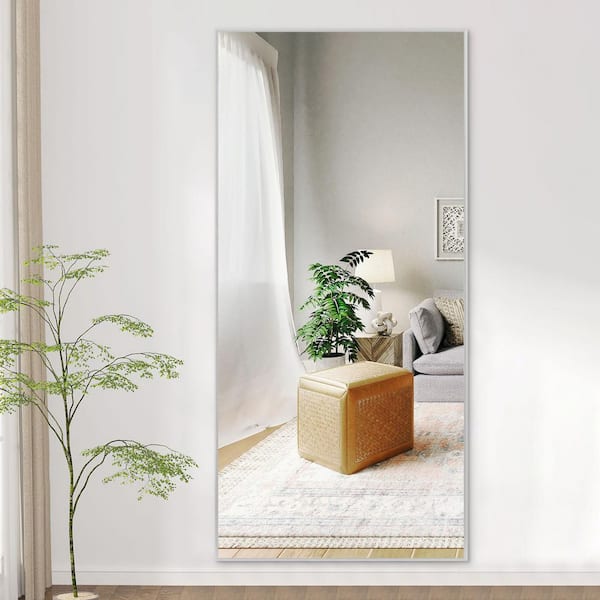 Aluminum Slim Frame Bathroom Mirrors Silver Rectangle 22 in. W x 47 in. H Straight Corner Rectangles