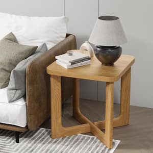 Aydan 24 in. Natural Color Square Solid Wood Oak Coffee Table Side Table