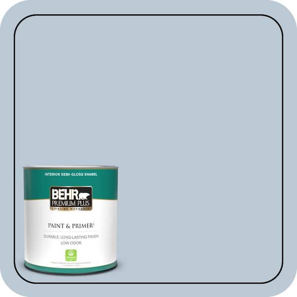 BEHR PREMIUM PLUS 1 qt. #S520-2 Journeys End Semi-Gloss Enamel Low Odor Interior Paint & Primer
