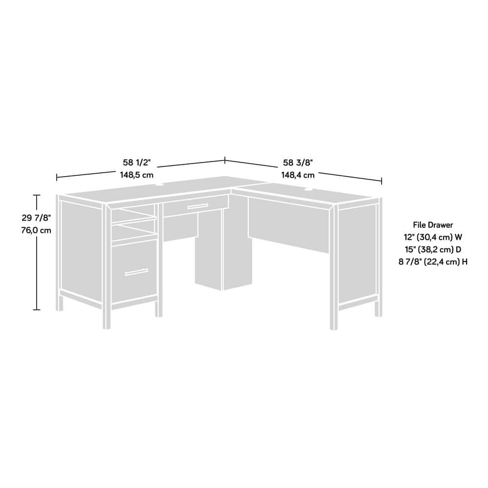 Prime Oak L-Shaped Desk with Drawers and Filing Cabinet
