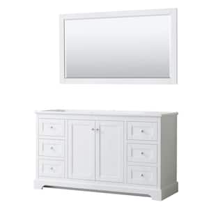 Avery 59.25 in. W x 21.75 in. D Bathroom Vanity Cabinet Only with Mirror in White