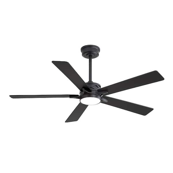 MLiAN 52 in. (4.3 ft.) DC Motor Indoor Smart Ceiling Fan with Integrated LED, Black