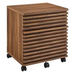 Render Walnut Wood File Cabinet