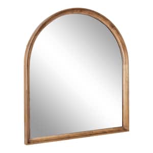 Hatherleig 32.00 in. W x 36.00 in. H Rustic Brown Arch Transitional Framed Decorative Wall Mirror
