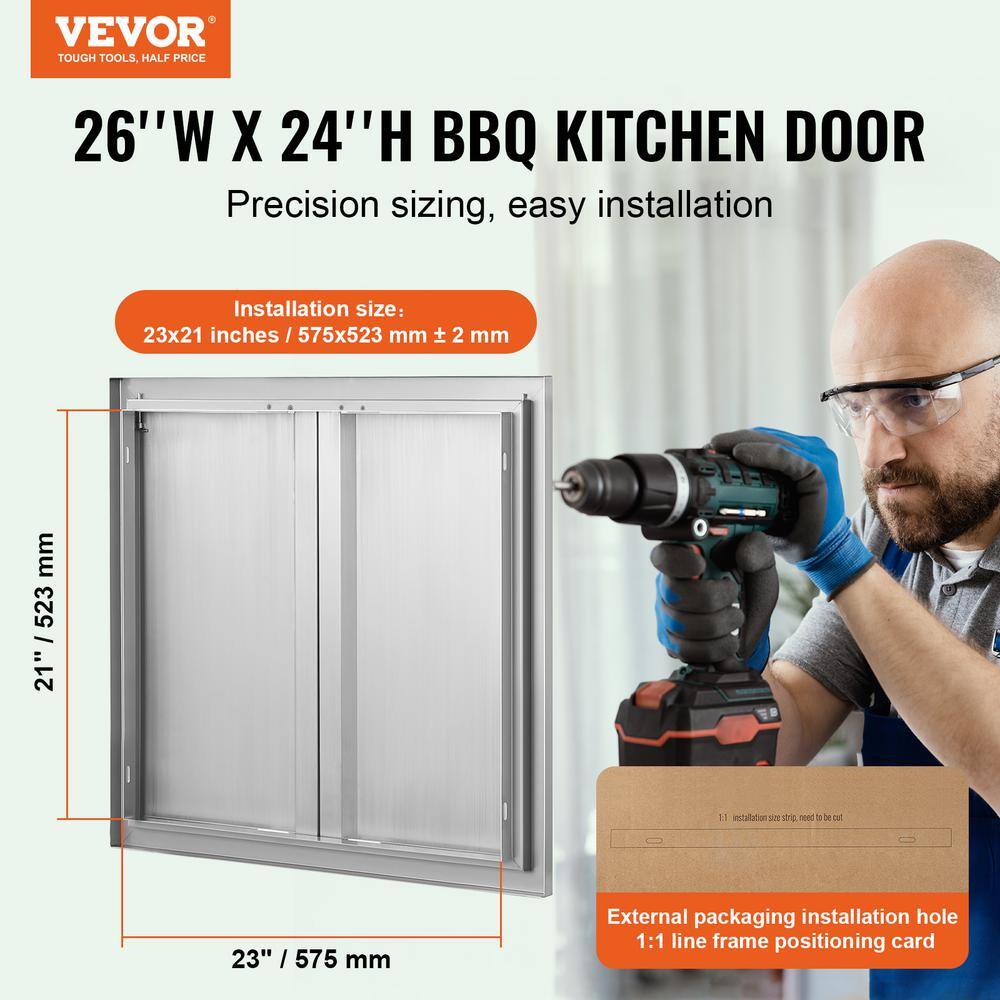 Stainless Steel 26x24 Inch Outdoor Kitchen Access Door