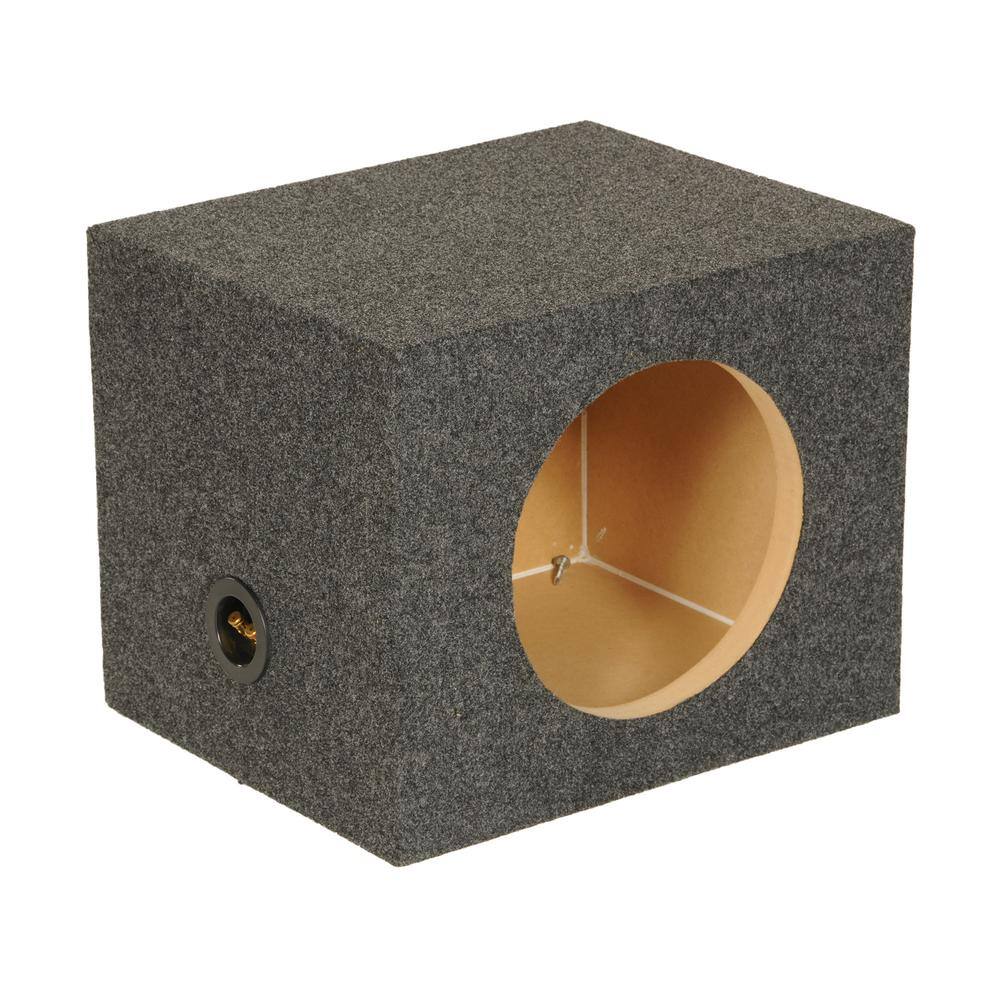 10 in. Heavy-Duty Single Sealed Vehicle Subwoofer Enclosure Woofer Box, Gra
