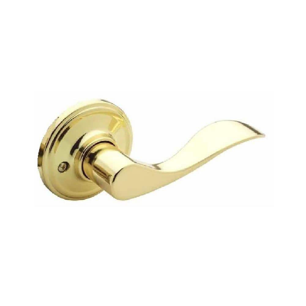 Copper Creek Wave Polished Brass Dummy Door Lever