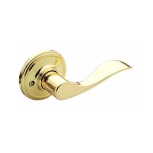 Wave Polished Brass Dummy Door Lever