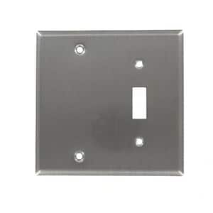 Stainless Steel 2-Gang 1-Toggle/1-Blank Wall Plate (1-Pack)