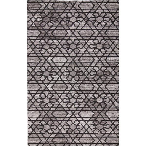 2 ft. x 8 ft. Black, Taupe Paisley Area Rug
