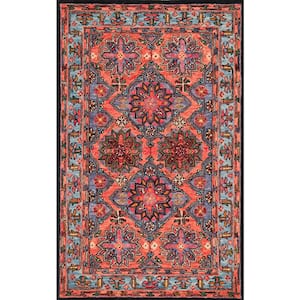 Yvonne Floral Rust 6 ft. x 9 ft. Area Rug