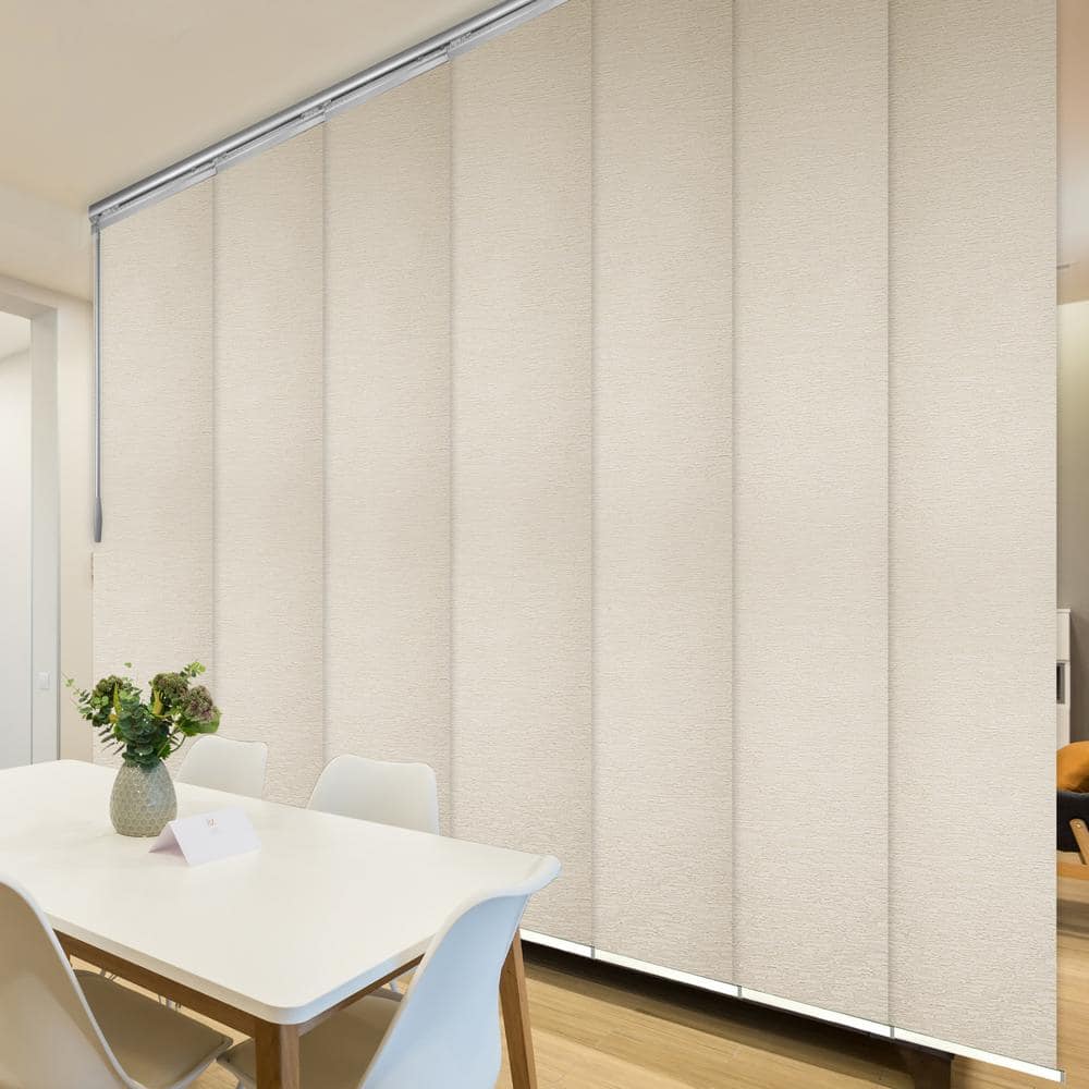 Macrame 110 in. - 153 in. W x 116 in. L Adjustable 7- Panel Satin Nickel Single Rail Panel Track with 23.5 in. Slates price history on PriceWatchPro