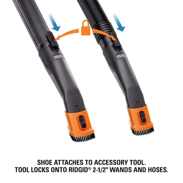 RIDGID - 2-1/2 in. NXT Max Car Nozzle Shoe Kit Attachments with Hard, Soft and Rubber Bristles for RIDGID NXT Wet Dry Vacs