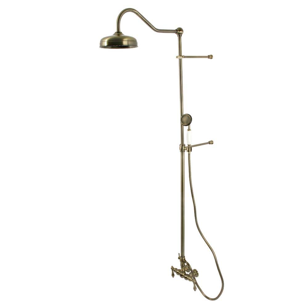 Kingston Brass Vintage Tub Wall Mount Rain Drop Shower System with Hand Shower