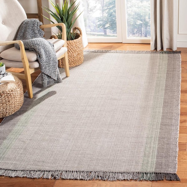 Montauk Green/Gray 8 ft. x 10 ft. Striped Area Rug
