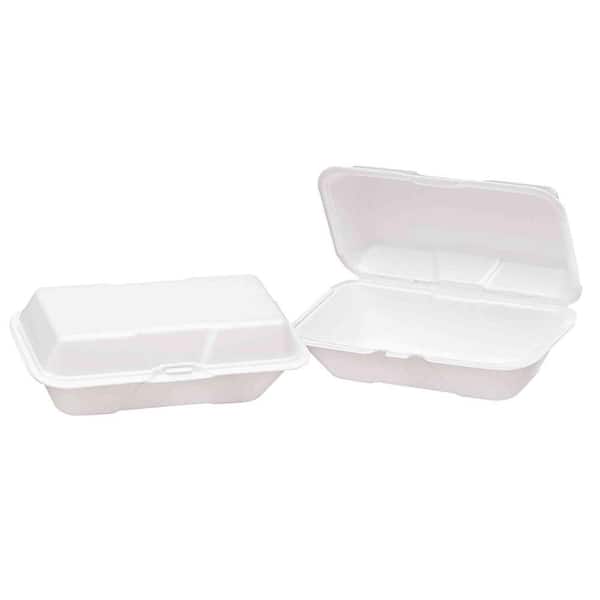 Genpak Foam Hinged Hoagie Containers, 9-1/2 x 5-1/4 x 3-1/2, White, 200 Per Case