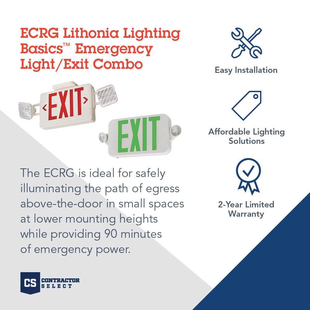 White LED Emergency Exit Sign with Dual Lights